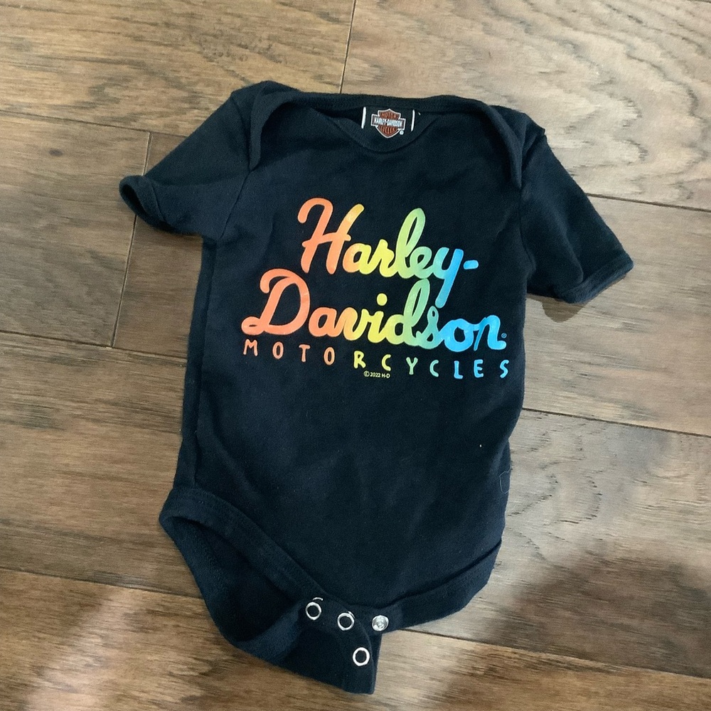 Harley-Davidson Baby Onesie Infant Graphic Logo All in One 3/6 months Biker